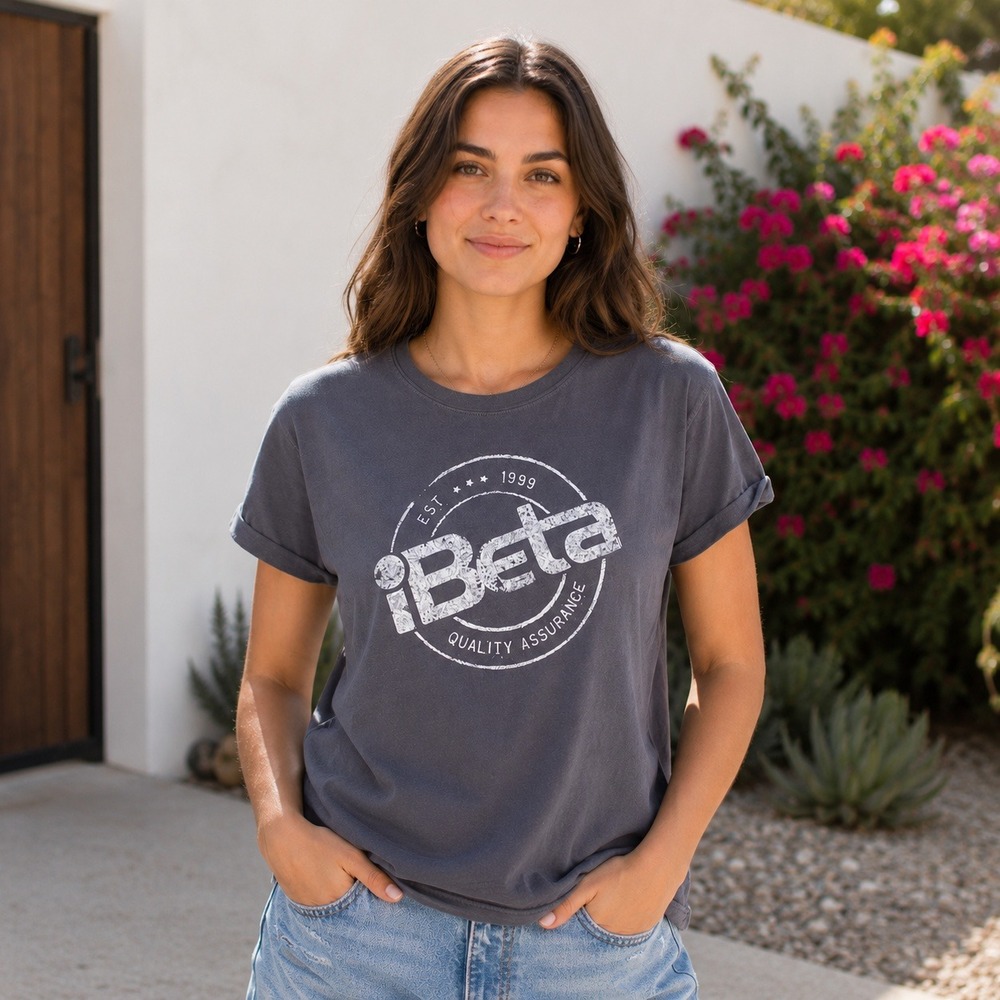 Comfort Colors T-Shirt Women Large Grey iBeta Quality Assurance Graphic Tee